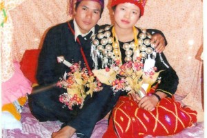 Kachin farmers Sumlut Roi Ja and her husband Dau Lum pictured on their wedding day.